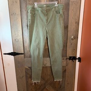 Army green skinny pants